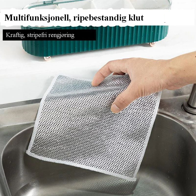 Multifunksjonelle ståltrådduker for våt og tørr bruk