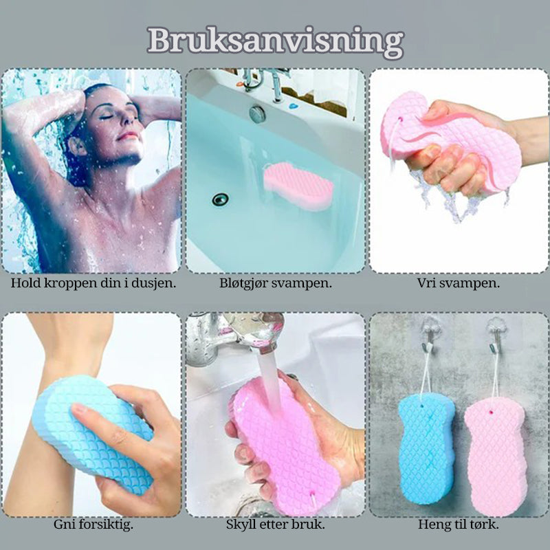 Supermyk eksfolierende badesvamp