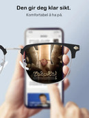 Ultralette presbyopiske briller mot blåfarge