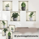 Selvklebende 3D planteveggklistremerker