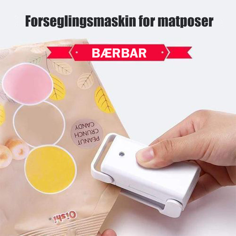 Bærbar forseglingsmaskin for matposer