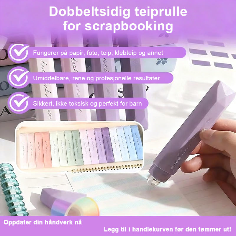 Rull med dobbeltsidig teip for scrapbooking