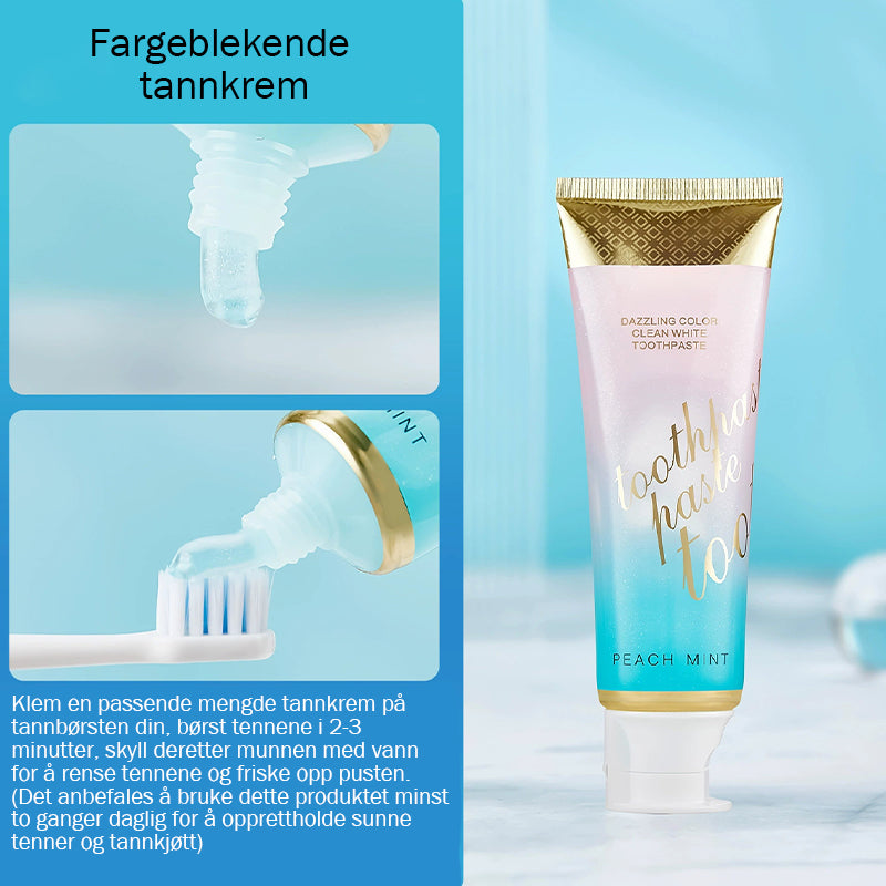 Farget hvitende tannkrem