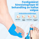 Forhåndskuttet kinesiologitape for korrigering av hallux valgus