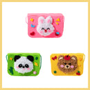 Foreldre-barn håndlaget tegneserie ikke-vevd myntveske messenger bag