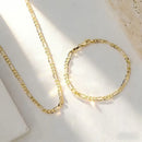 Elegant smykkesett i 18 karat gull – 2 deler: armbånd og halskjede for menn og kvinner
