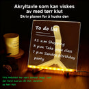 Gjør-det-selv lysende, viskelig, gjennomsiktig tegnebrettsett