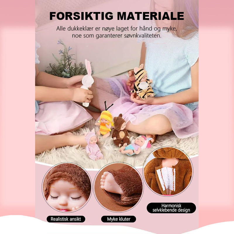 Realistiske mini babydukker med klær