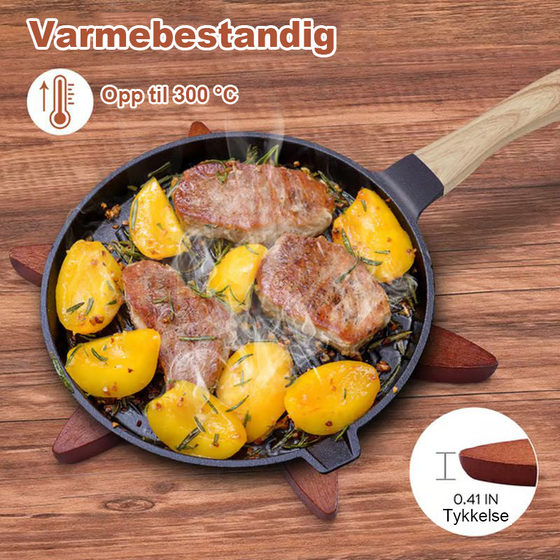 Premium varmebestandige bordskånere i naturlig tre