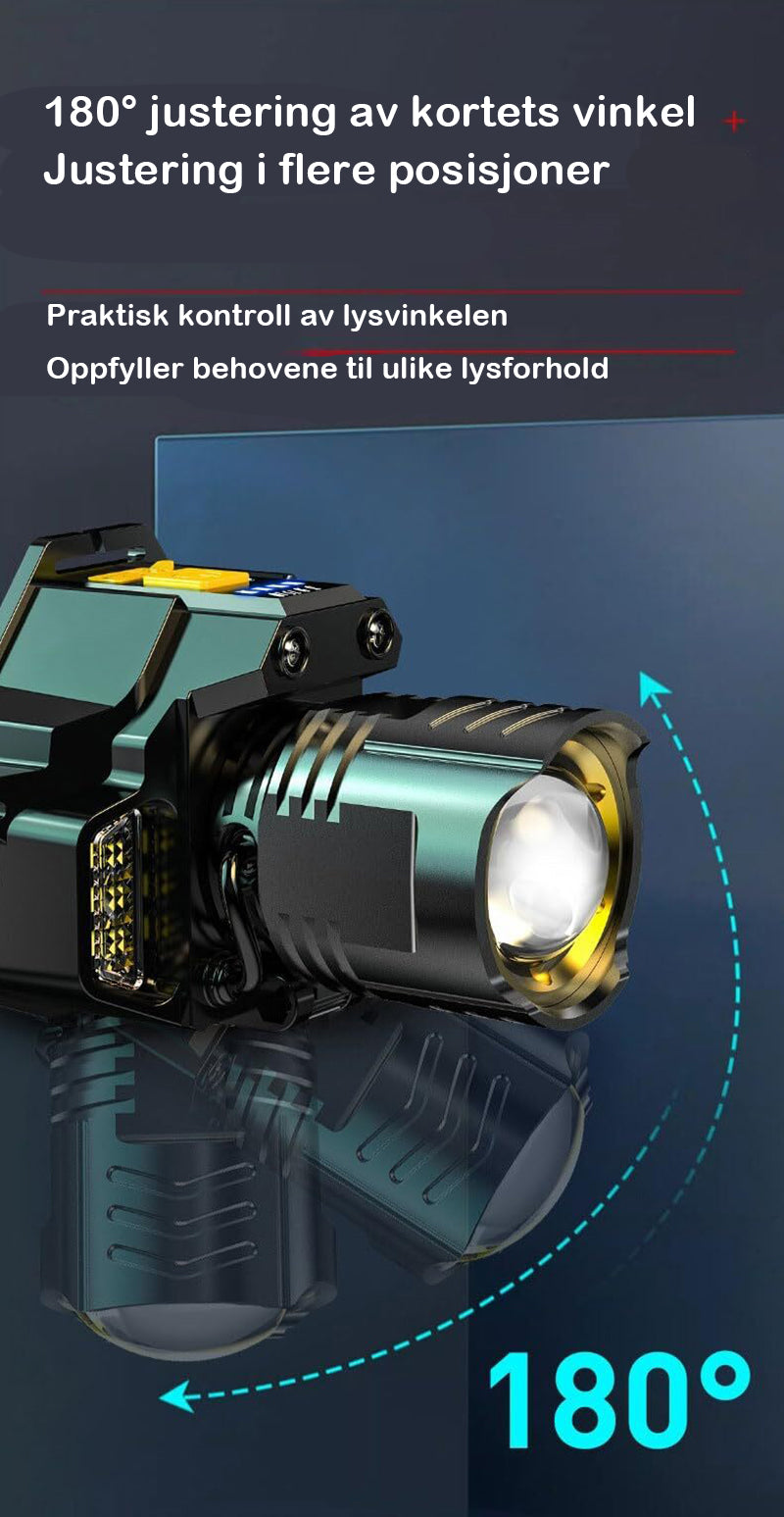 Oppladbar sensorstyrt hodelykt