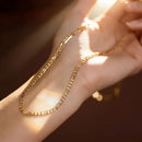 Elegant smykkesett i 18 karat gull – 2 deler: armbånd og halskjede for menn og kvinner