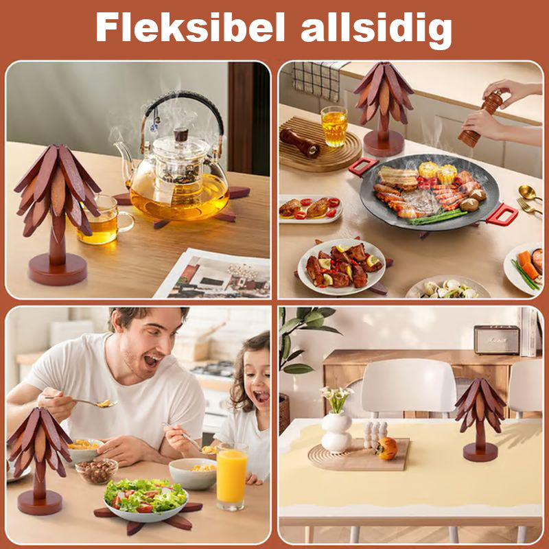 Premium varmebestandige bordskånere i naturlig tre