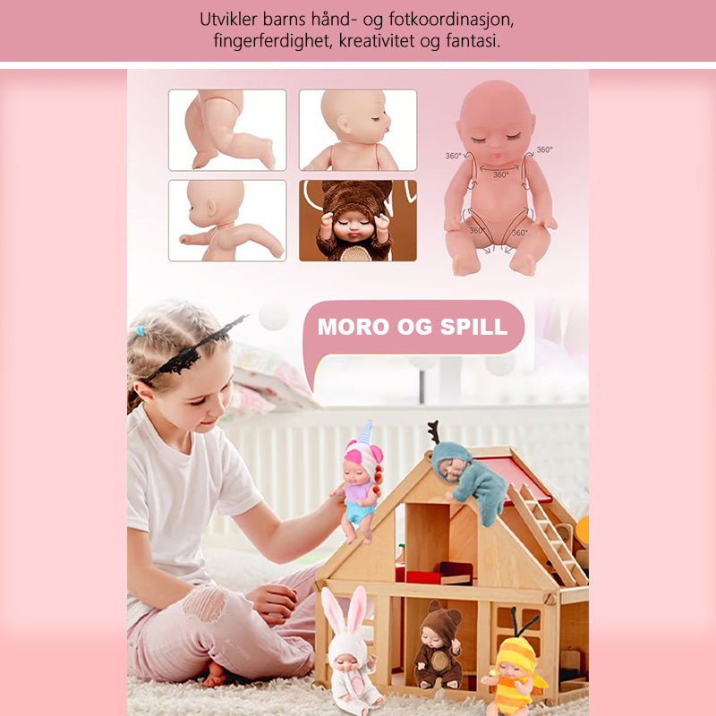 Realistiske mini babydukker med klær