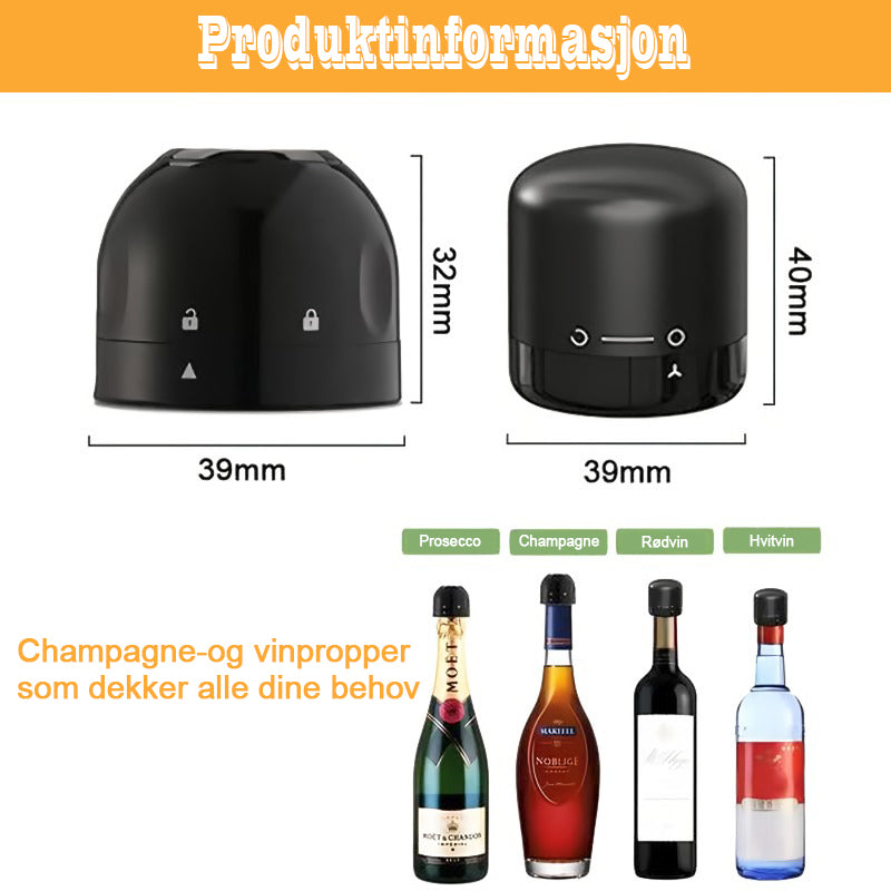 🍾Vakuumpropp for rødvinsflaskekorker