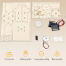 DIY solcelledrevet satellittmodellvitenskapssett i tre