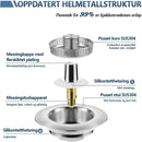 Avløpsplugg for kjøkkenvask i rustfritt stål