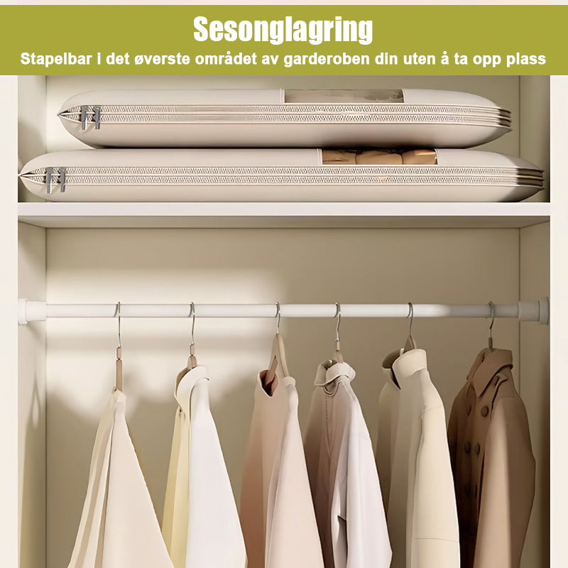 👕Plassbesparende hengende klesveske med selvkomprimerende glidelås