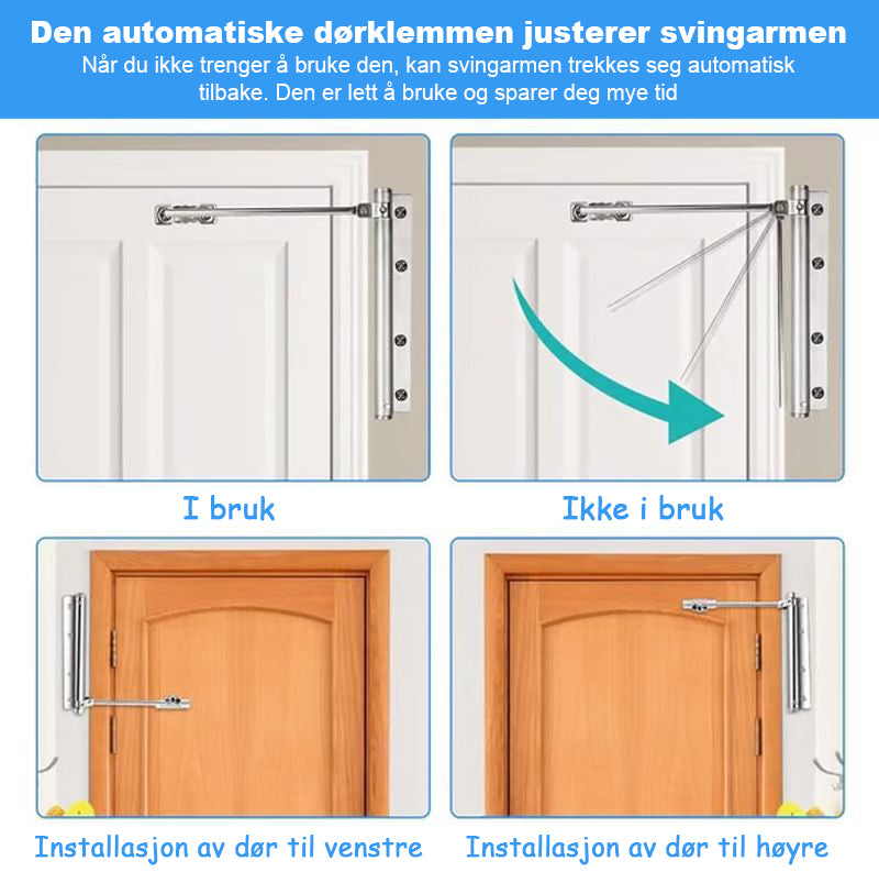 Automatisk dørhengsel med selvlukking