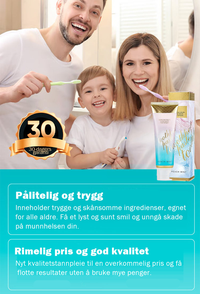 Farget hvitende tannkrem