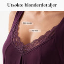 Løstsittende damechemise i modal og blonde med V-hals (kolleksjon 2026)