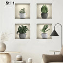 Selvklebende 3D planteveggklistremerker