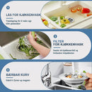 Avløpsplugg for kjøkkenvask i rustfritt stål