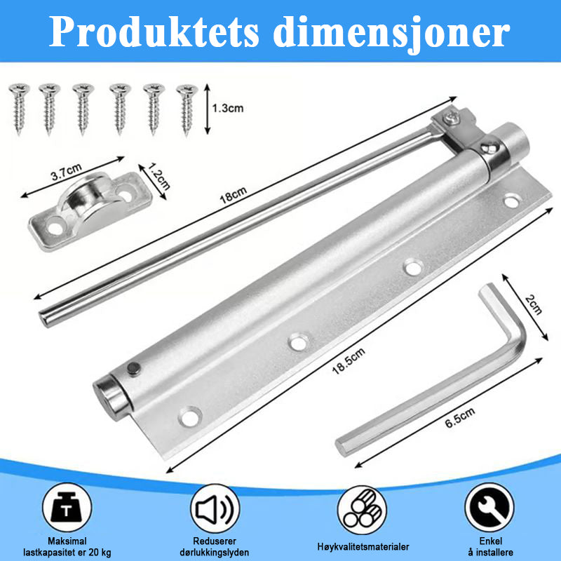Automatisk dørhengsel med selvlukking