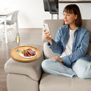 Sofaarmlen med sidebord i tre