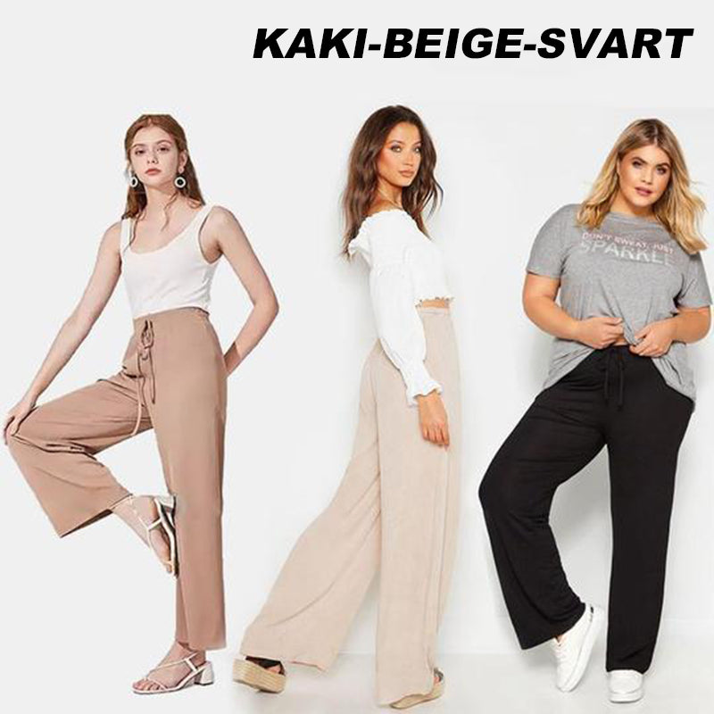 Ice Silk Wide Leg Damebukse med vide ben