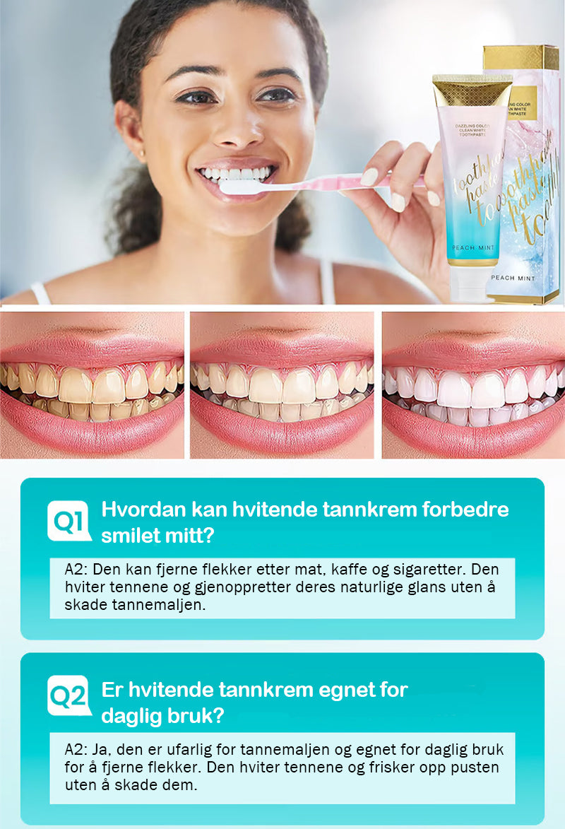 Farget hvitende tannkrem