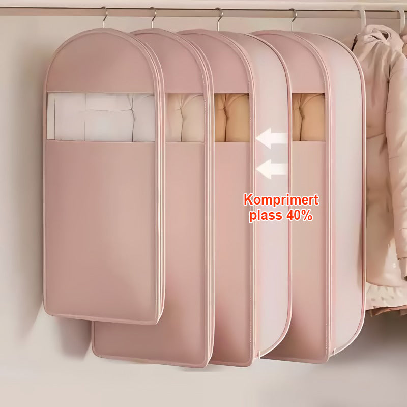 👕Plassbesparende hengende klesveske med selvkomprimerende glidelås