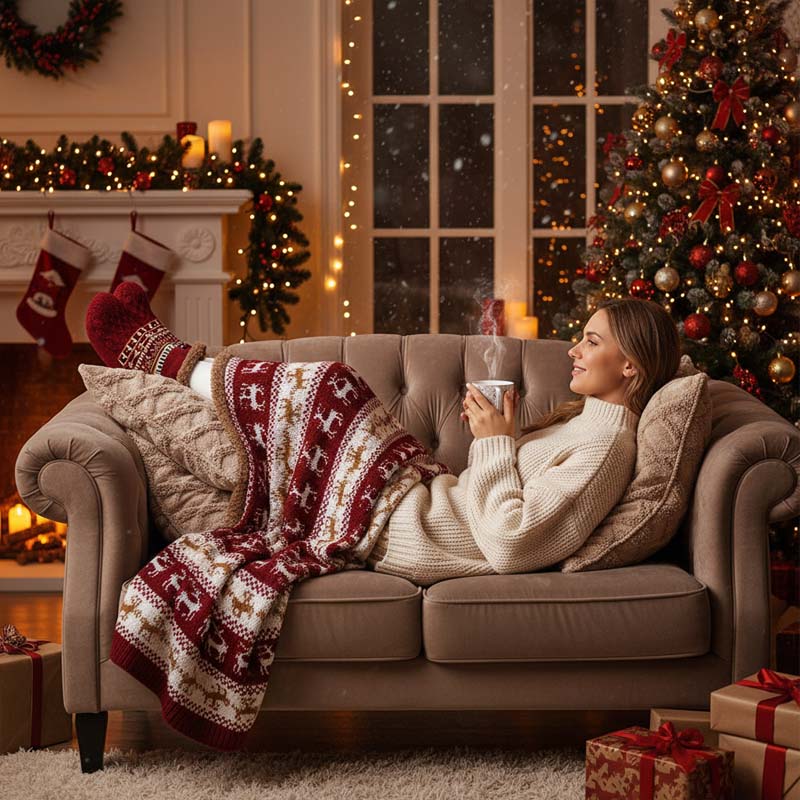 🧦 Jacquard-gulvsokker – Koselig varme med hvert skritt