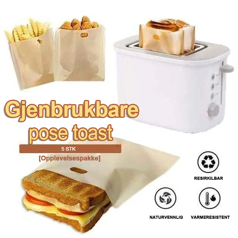 Gjenbrukbar non-stick toastpose (5 stk)