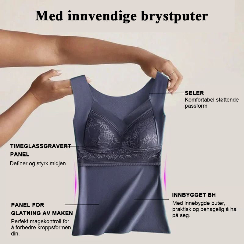 2 i 1 varm vest med brystputer