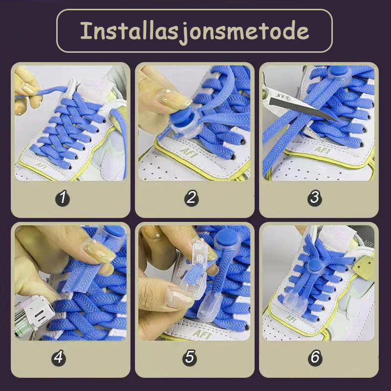 Knotfri elastisk skolisseløkke (5 stykker)