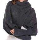 Høst og vinter moteriktig heklet strikket skjerf med ermer